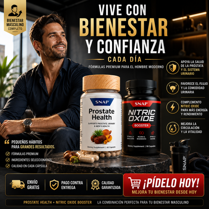 🔥🌟 Siéntete Activo, Seguro y Lleno de Energía con el combo PROSTATE HEALTH + NITRIC OXIDE