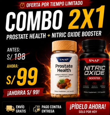 🔥🌟 Siéntete Activo, Seguro y Lleno de Energía con el combo PROSTATE HEALTH + NITRIC OXIDE